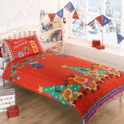 Childrens Christmas Christmas Cotton Duvet Cover Set