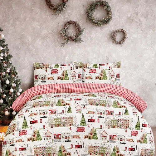 Christmas Town Cotton Duvet Cover Set