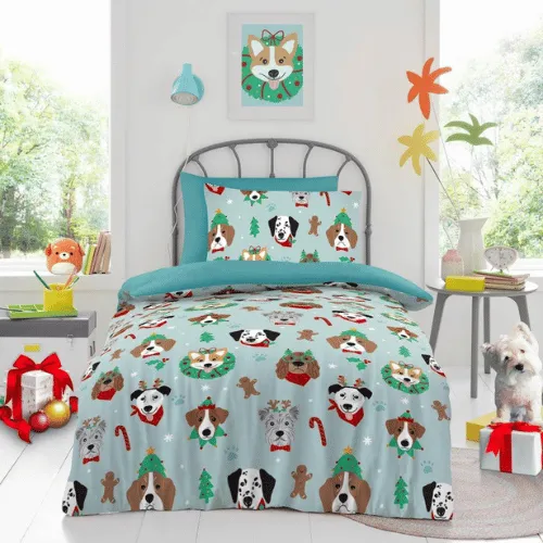 Christmas Dog Cotton Duvet Cover Set