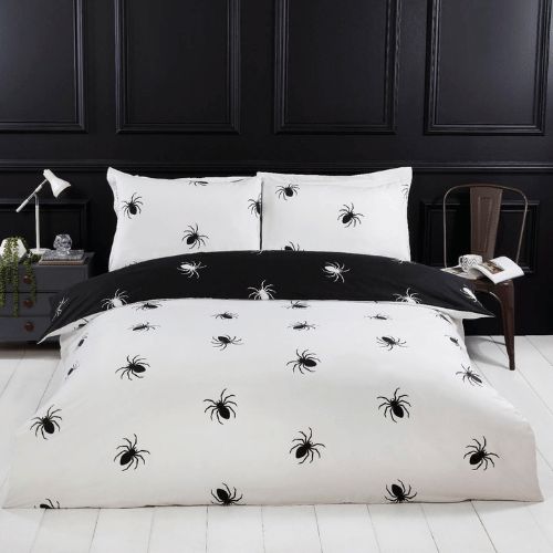 Black Spiders Cotton Duvet Cover Set