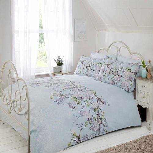 Eloise Cotton Duvet Cover Set in  Blue