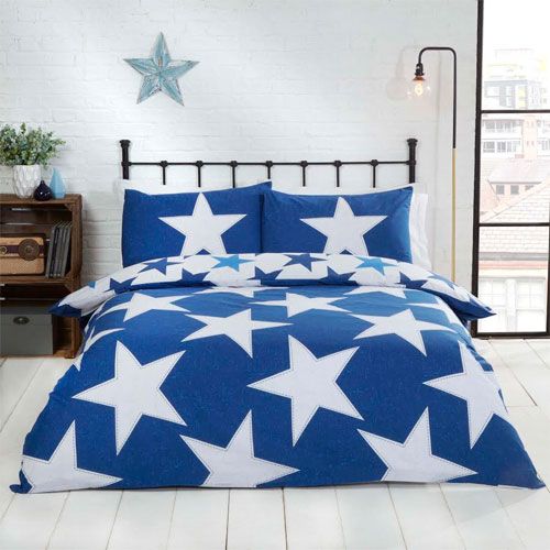 All Stars Red or Red Reversible Duvet Set Blue