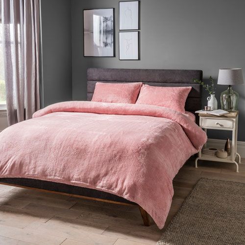 Cosy & Soft Teddy Duvet Set Pink