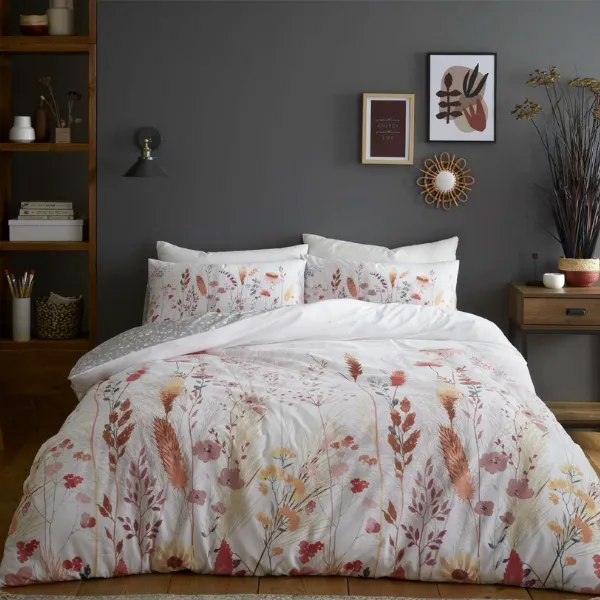 Birdie Blossom Green Printed Duvet Set