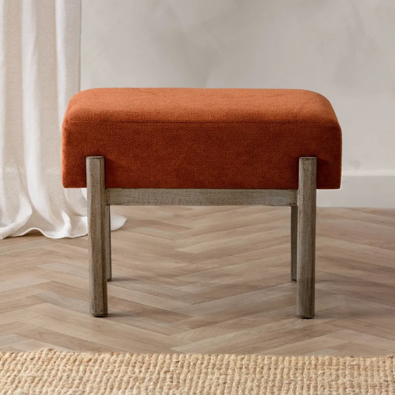 Ebbett Wooden Footstool Ecru