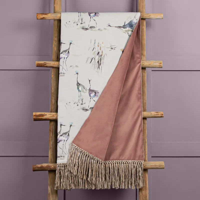 Cranes Printed Throw Ironstone