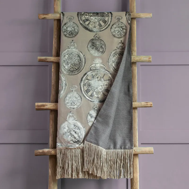 Tempus Velvet Throw Smoke