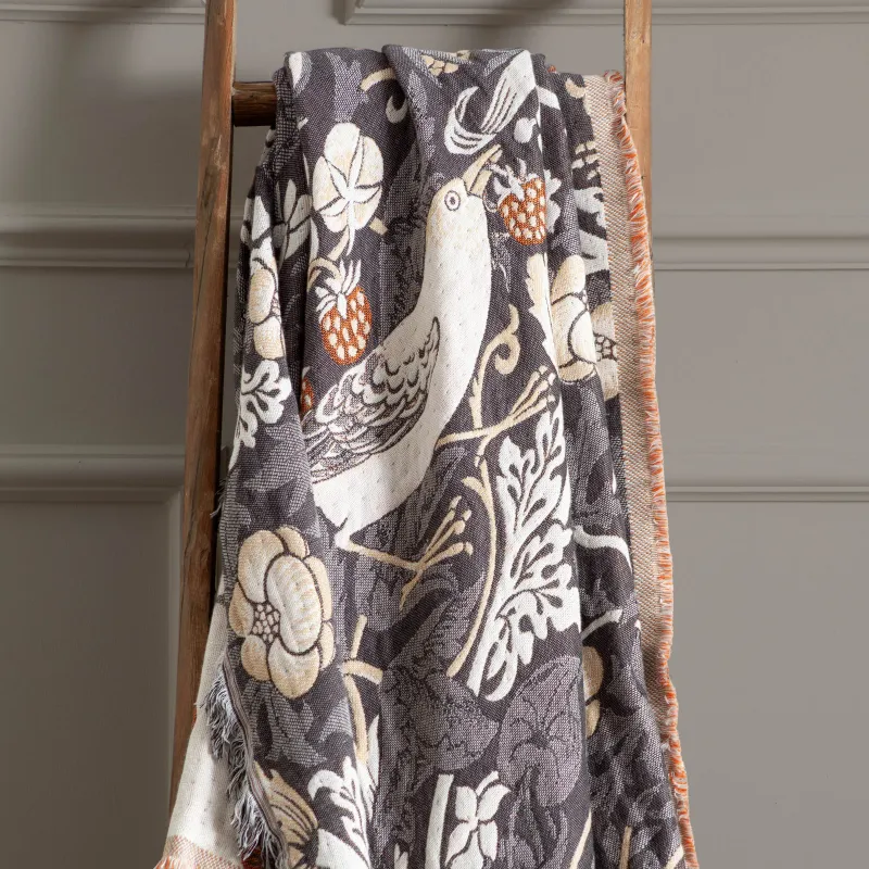 Strawberry Thief Jacquard Throw Biscuit