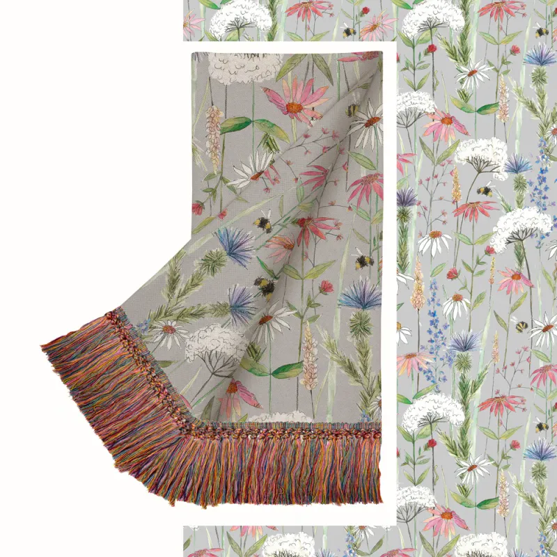 Hermione Printed Throw Silver
