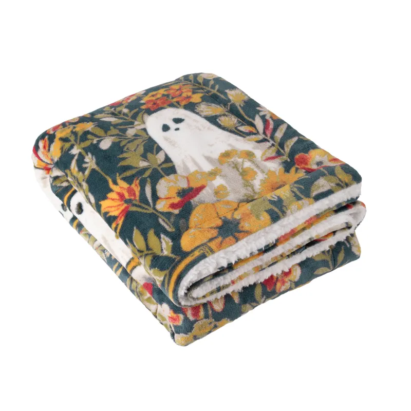 Bootanical Sherpa Fleece Throw Multicolour