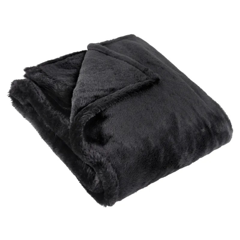 Kallu Double-Sided Faux-Fur Throw Black