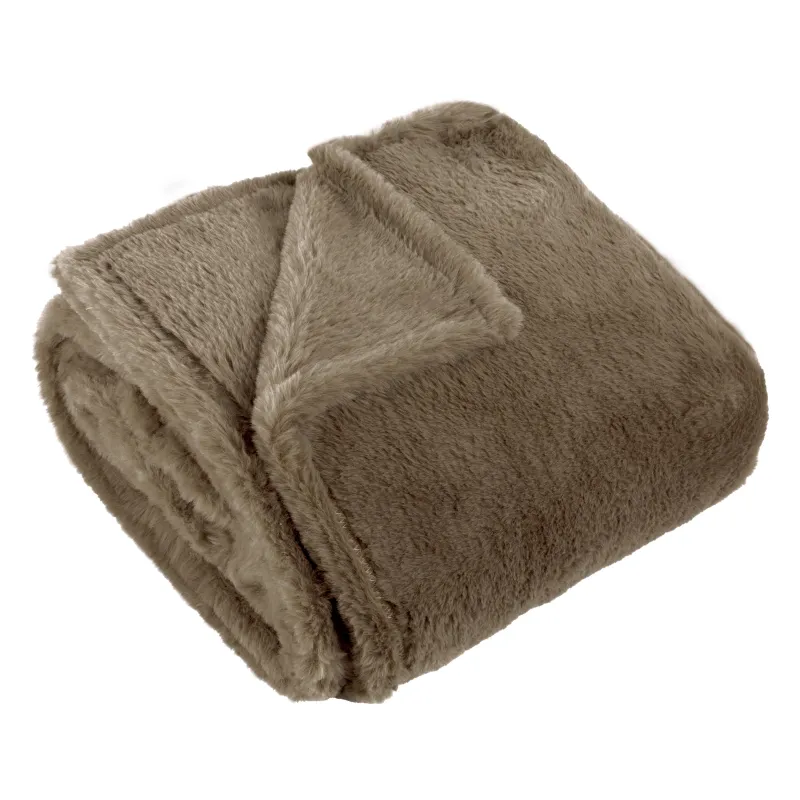 Kallu Double-Sided Faux-Fur Throw Mocha