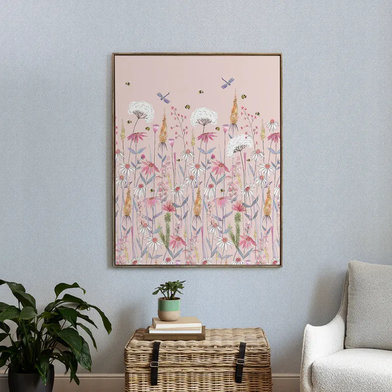 Hermione Framed Canvas Blush