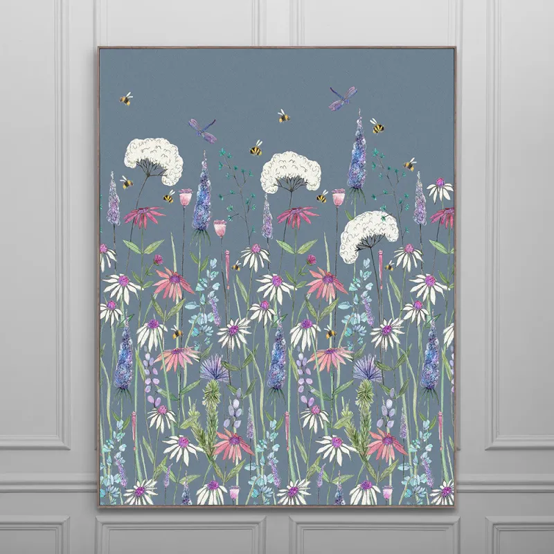 Hermione Framed Canvas Bluebell