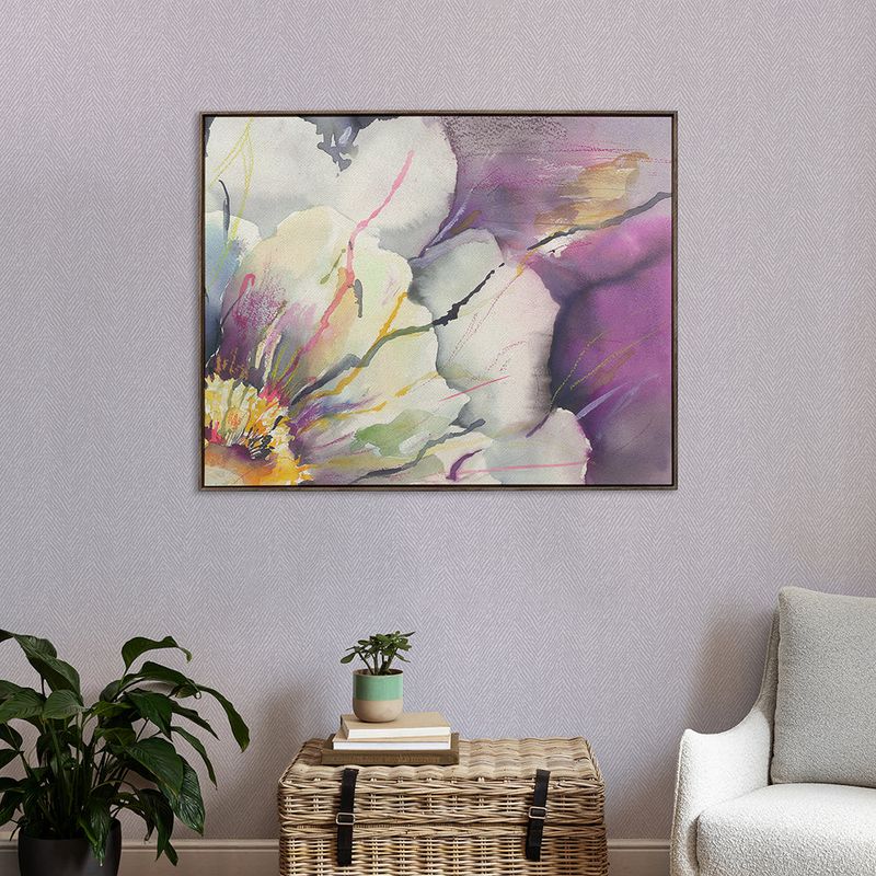 Peonia Framed Canvas Stone