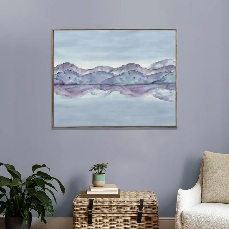 Dorian Wisteria Framed Canvas Stone