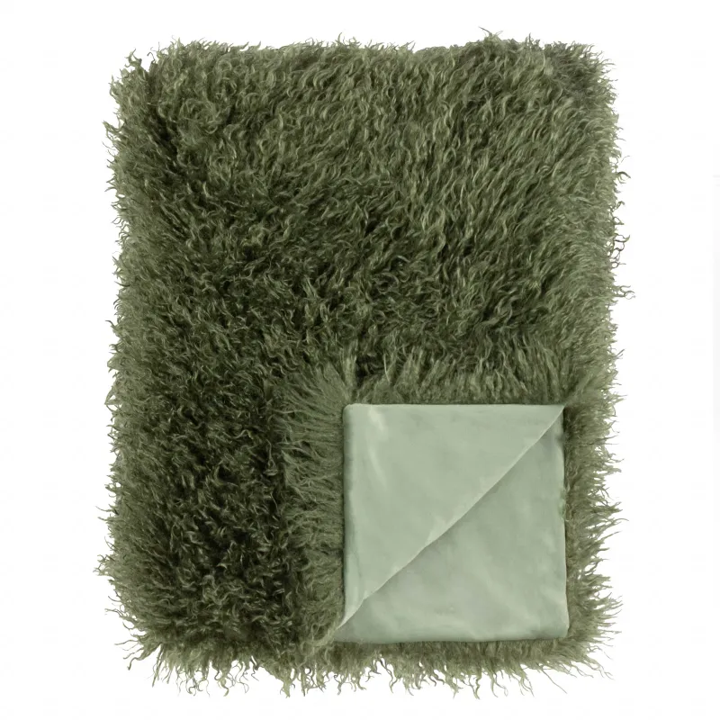 Rowan Faux Fur Throw Khaki