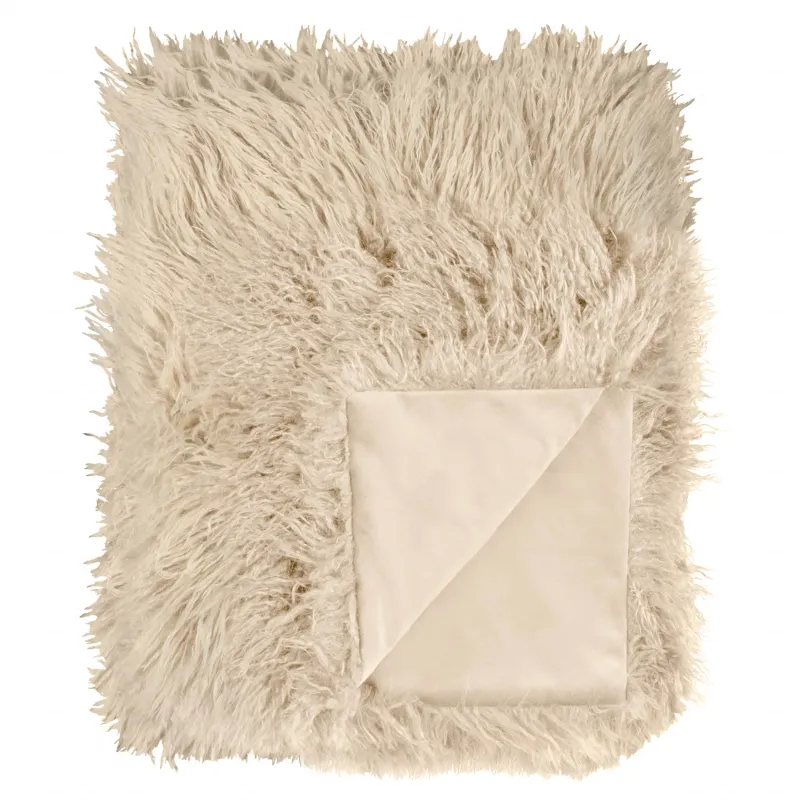 Rowan Faux Fur Throw Natural