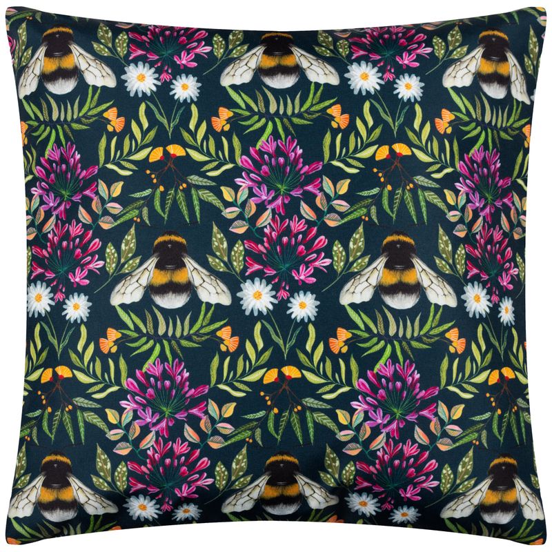 House of Bloom Zinnia Bee Outdoor Cushion Navy