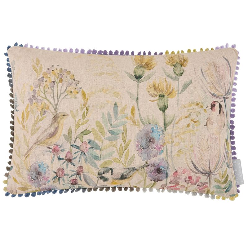 Morning Chorus Printed Rectangular Cushion Cream