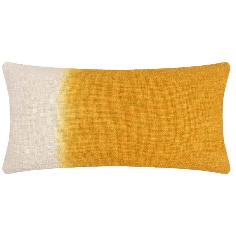 Mizu Rectangular Dip Dye Cushion Ochre