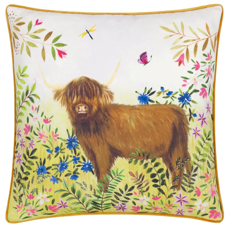 Daisy Hill Agnes Printed Cushion Multi/Tan