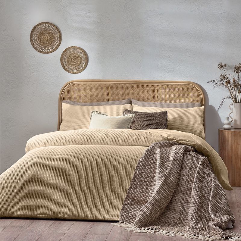 Chunky Waffle Duvet Cover Set Linen