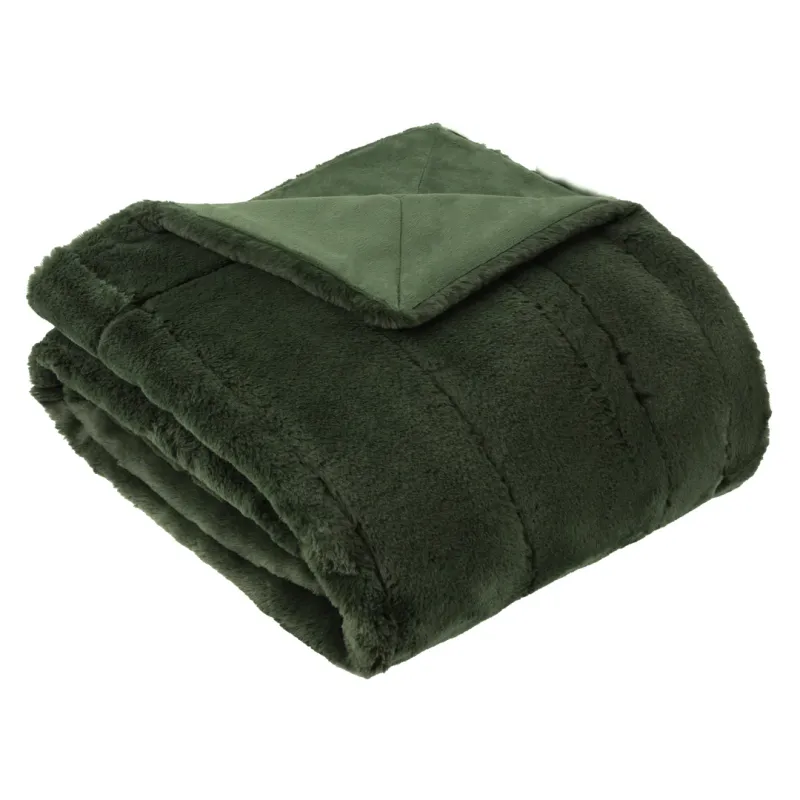 Empress Faux Fur Throw Pine 2 Sizes