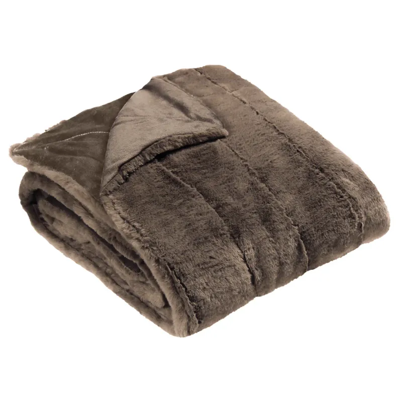 Empress Faux Fur Throw Taupe 2 Sizes