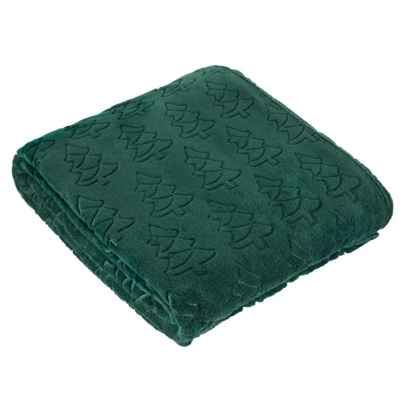 Festive Trees Fleece Throw Pine