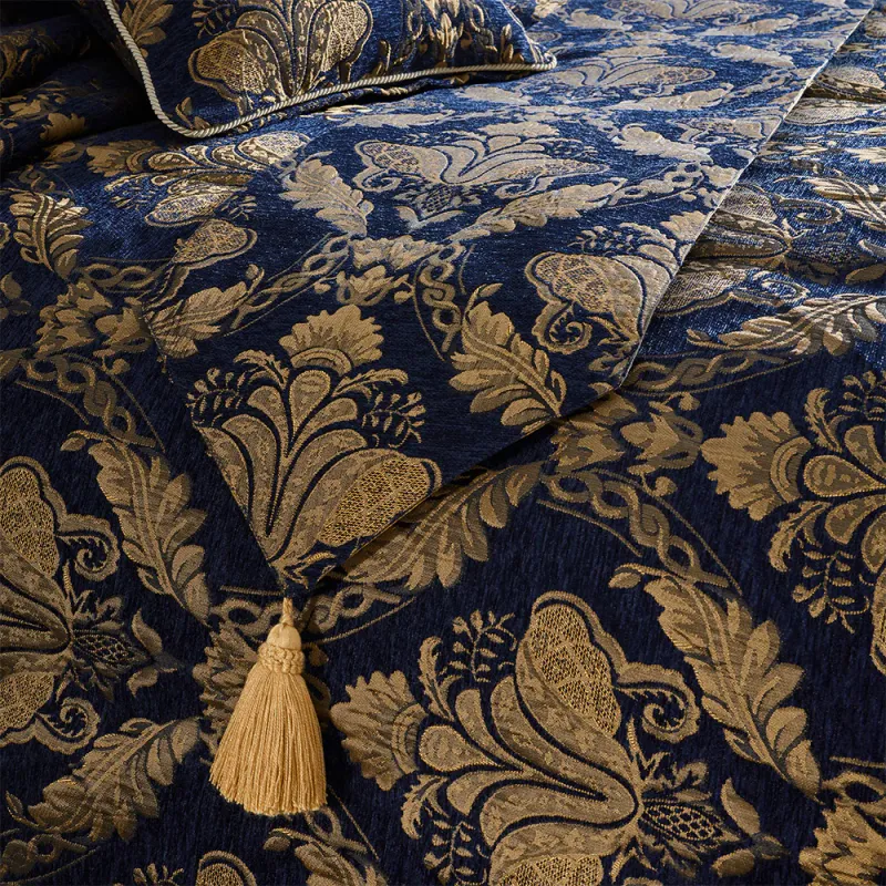 Shiraz Jacquard Chenille Bed Runner Royal Blue