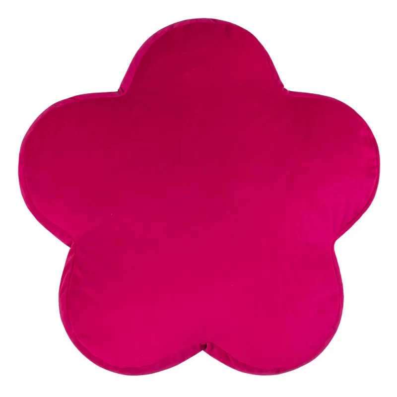 Flower Velvet Reversible Cushion Hot Pink