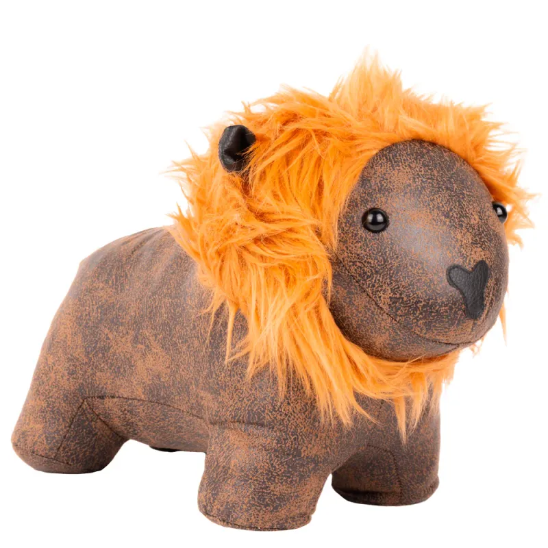 Lion Faux Leather Door Stop Multicolour