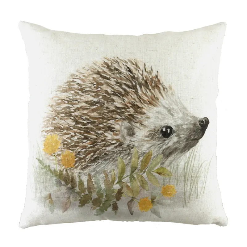 Woodland Hedgehog Cushion White