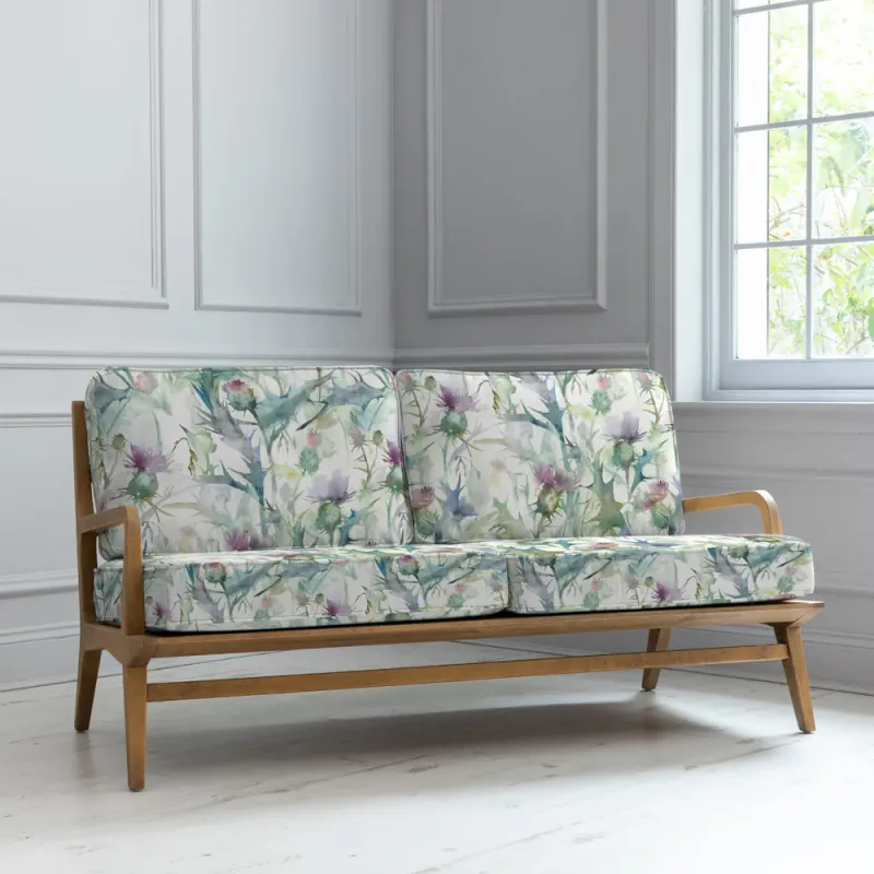 Circium Printed Idris 2 Seater Chair Damson