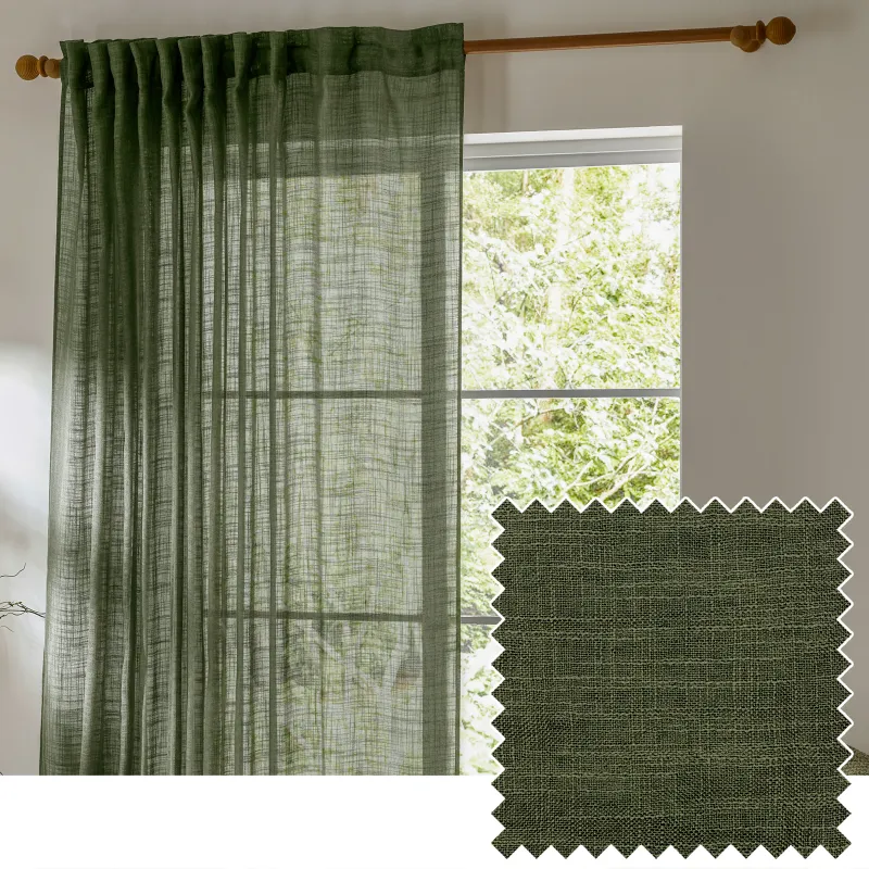 Cirrus Woven Sheer Curtain Panel Forest