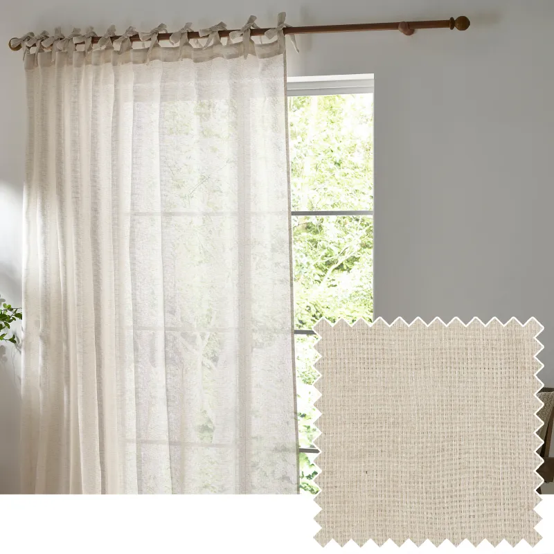 Nimbus Sheer Tie Top Curtain Natural