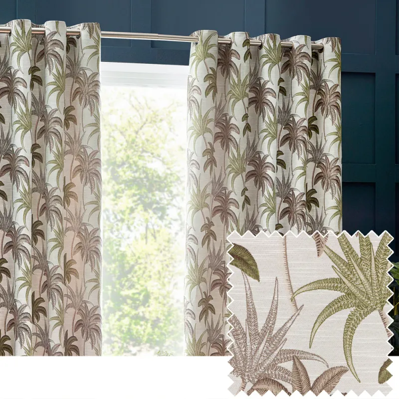 Galapagos Eyelet Curtains Green