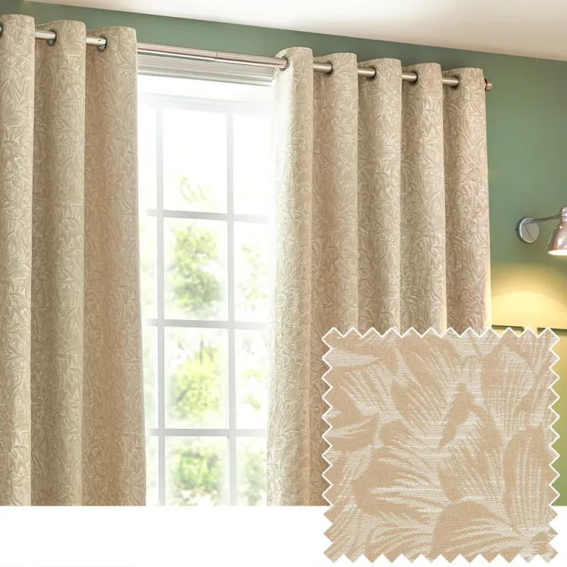 Grantley Jacquard Eyelet Curtains Natural