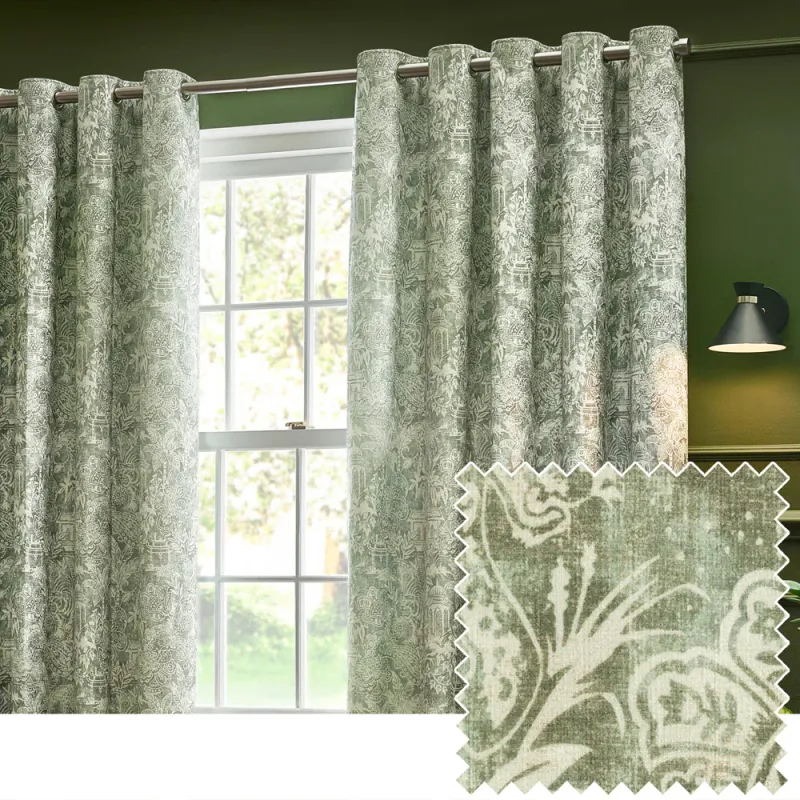 Bengal Eyelet Curtains Sage
