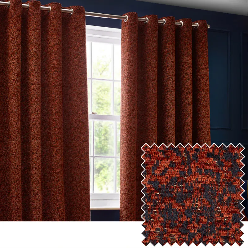 Galaxy Room Darkening Eyelet Curtains Copper