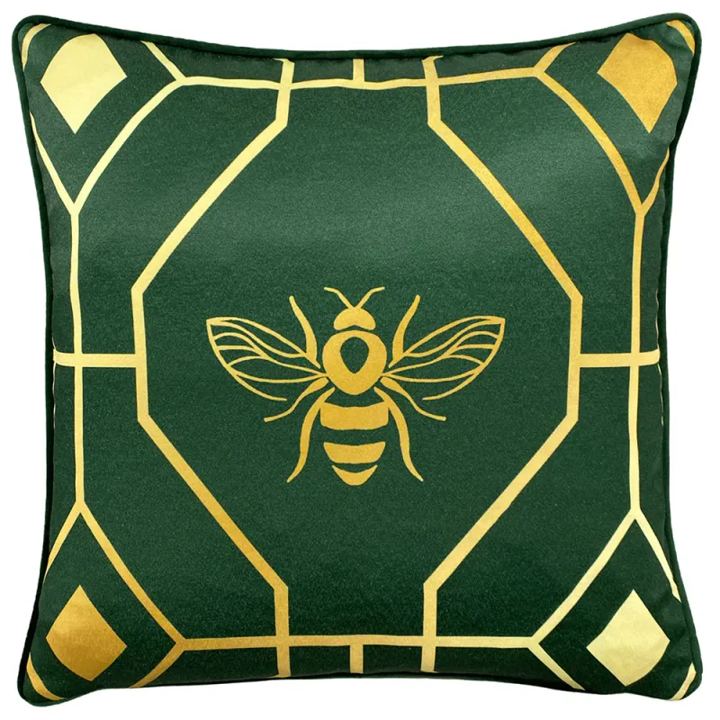 Bee Deco Geometric Cushion Emerald 7 Colours