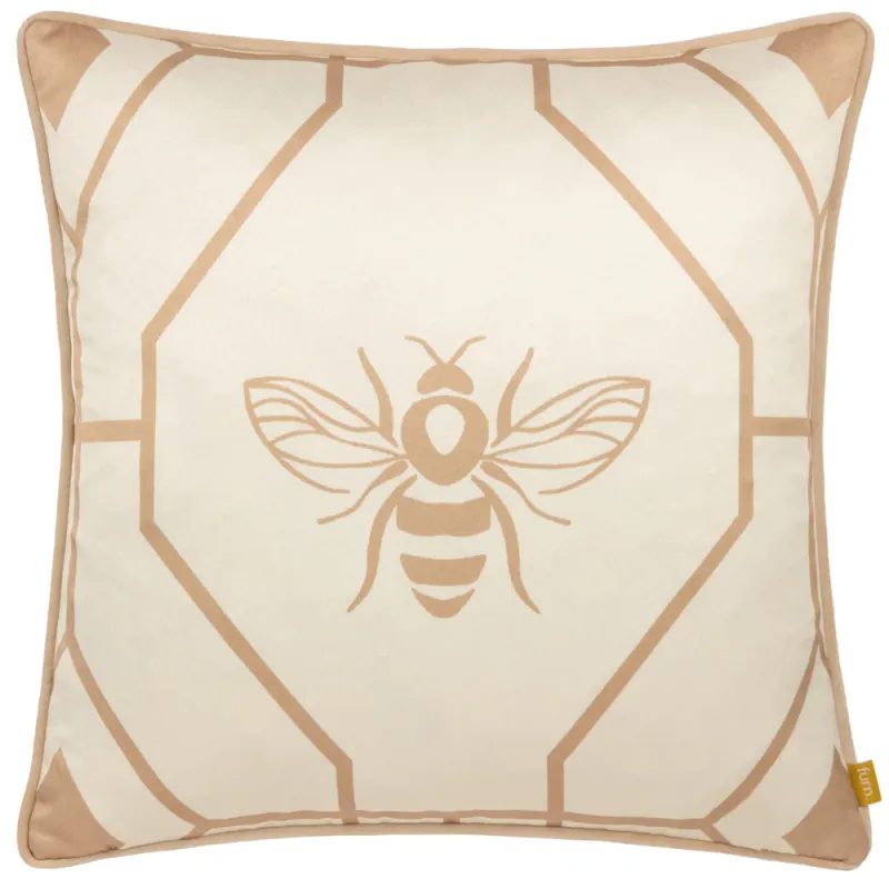 Bee Deco Geometric Cushion Champagne