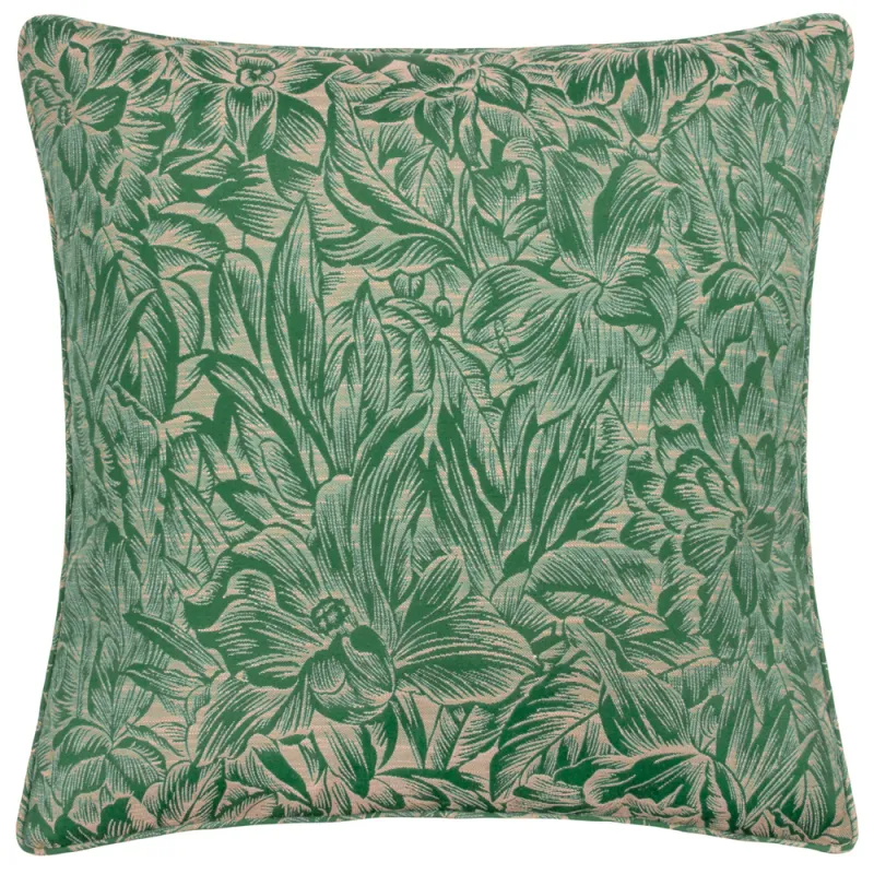 Grantley Jacquard Piped Cushion Emerald