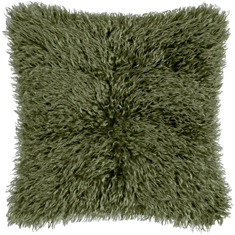 Rowan Faux Fur Cushion Khaki