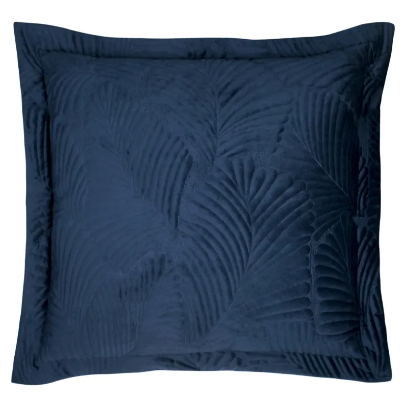 Palmeria Quilted Velvet Cushion Navy