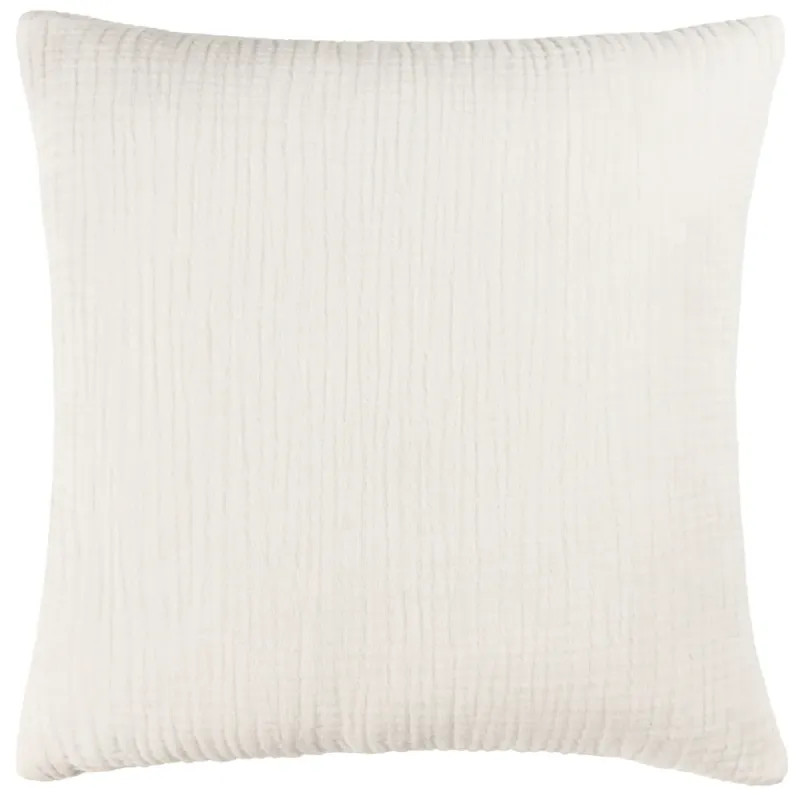 Lark Muslin Crinkle Cotton Cushion White