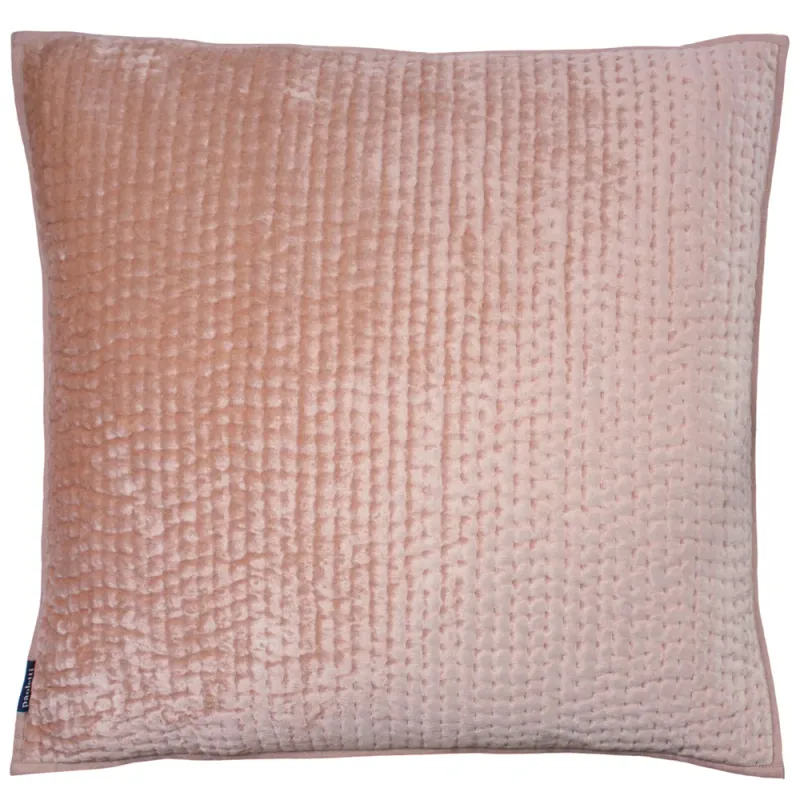 Brooklands Quilted Velvet Cushion Blush