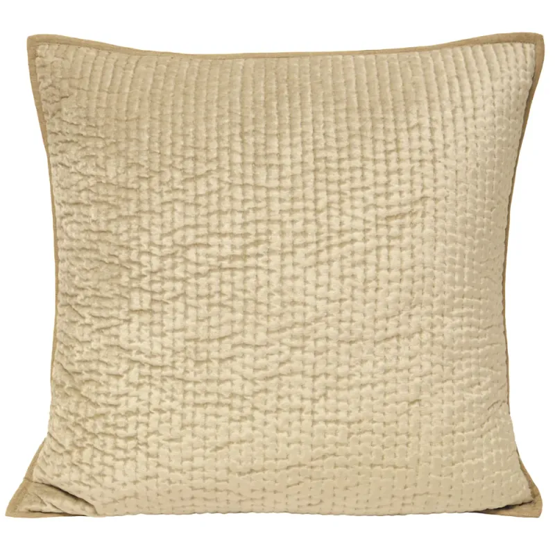Brooklands Quilted Velvet Cushion Champagne