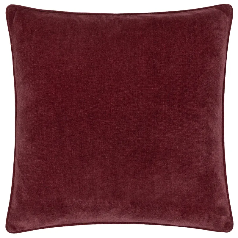 Heavy Chenille Piped Cushion Beetroot